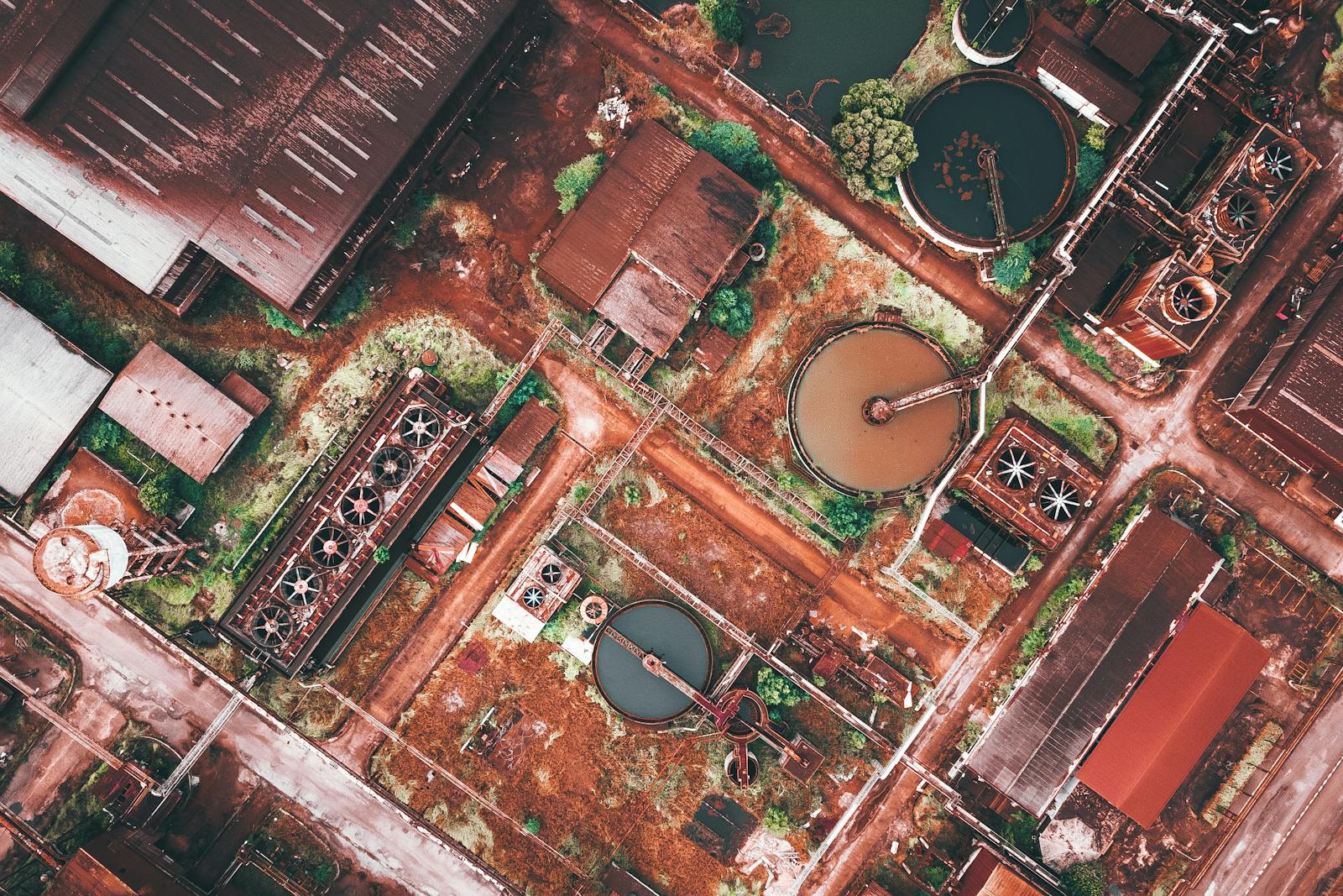 Aerial view of an industrial construction site in Malaysia